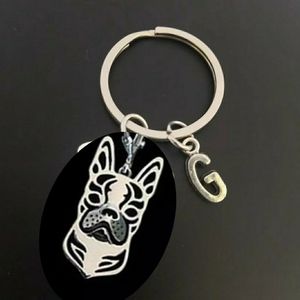 Boston terrier keychain personalized French bulldo